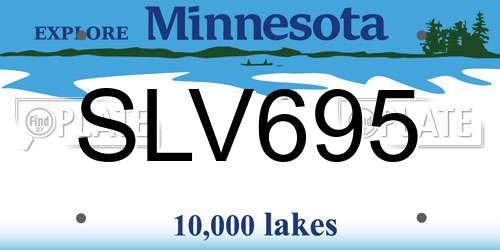 SLV695 Minnesota License Plate