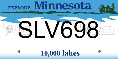 SLV698 Minnesota License Plate