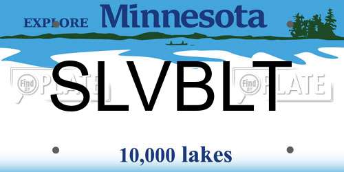 SLVBLT Minnesota License Plate