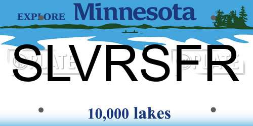 SLVRSFR Minnesota License Plate