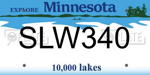 SLW340 Minnesota License Plate