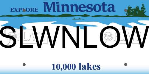 SLWNLOW Minnesota License Plate