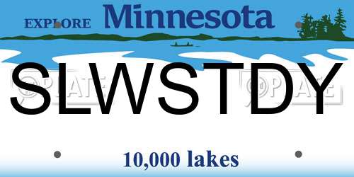 SLWSTDY Minnesota License Plate