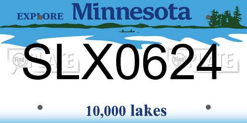 SLX0624 Minnesota License Plate