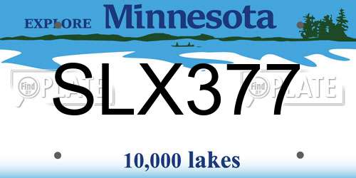 SLX377 Minnesota License Plate