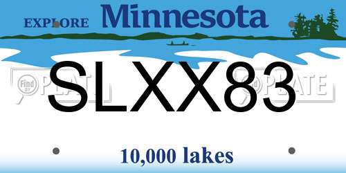 SLXX83 Minnesota License Plate