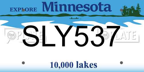 SLY537 Minnesota License Plate