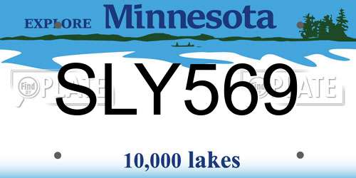 SLY569 Minnesota License Plate