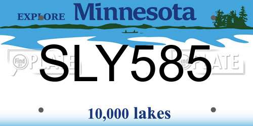 SLY585 Minnesota License Plate