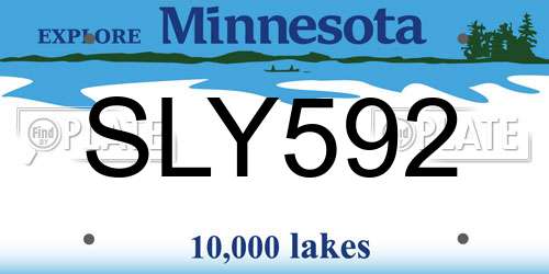 SLY592 Minnesota License Plate