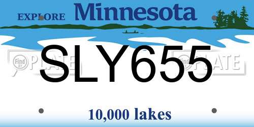SLY655 Minnesota License Plate