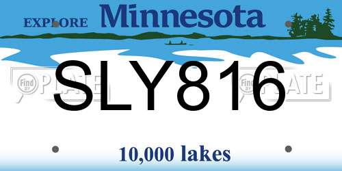 SLY816 Minnesota License Plate