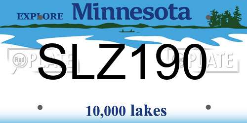 SLZ190 Minnesota License Plate