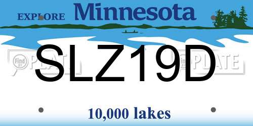 SLZ19D Minnesota License Plate