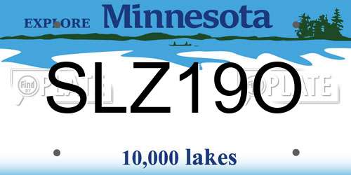SLZ19O Minnesota License Plate