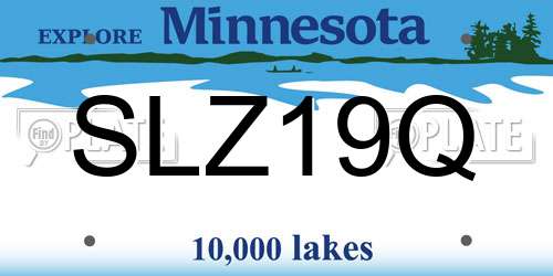 SLZ19Q Minnesota License Plate
