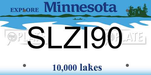 SLZI90 Minnesota License Plate