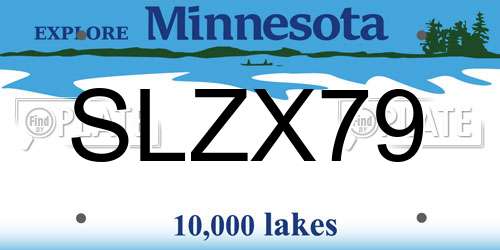 SLZX79 Minnesota License Plate