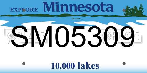 SM05309 Minnesota License Plate