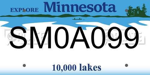 SM0A099 Minnesota License Plate