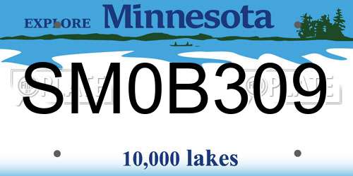 SM0B309 Minnesota License Plate