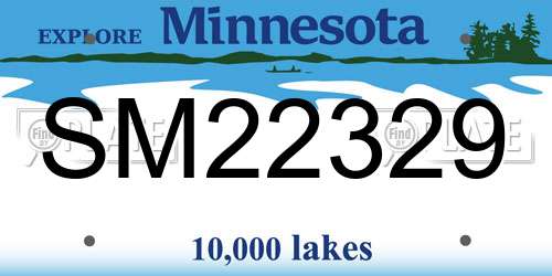 SM22329 Minnesota License Plate