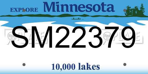 SM22379 Minnesota License Plate