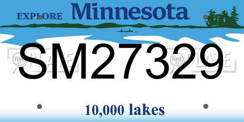 SM27329 Minnesota License Plate