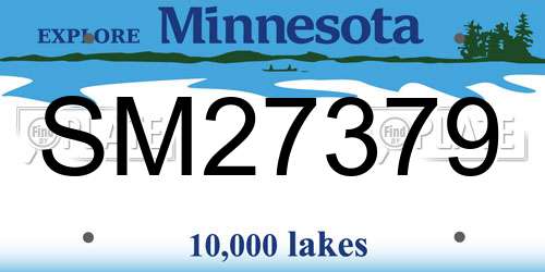 SM27379 Minnesota License Plate