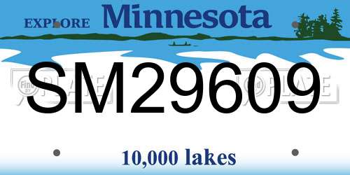SM29609 Minnesota License Plate