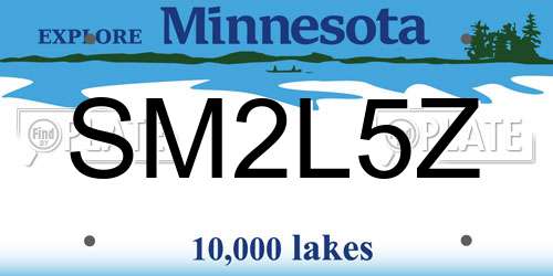 SM2L5Z Minnesota License Plate