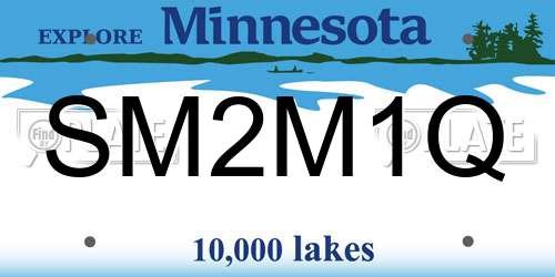 SM2M1Q Minnesota License Plate