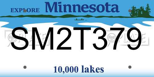 SM2T379 Minnesota License Plate
