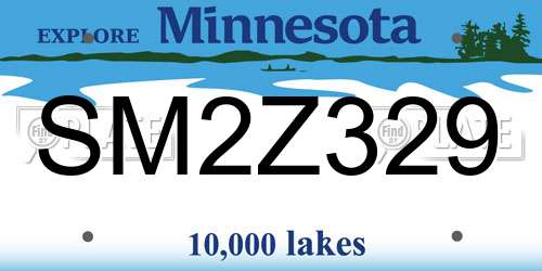 SM2Z329 Minnesota License Plate