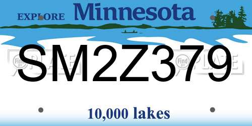 SM2Z379 Minnesota License Plate