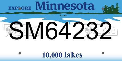 SM64232 Minnesota License Plate