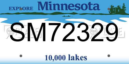 SM72329 Minnesota License Plate