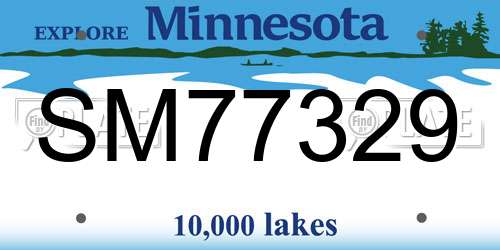 SM77329 Minnesota License Plate