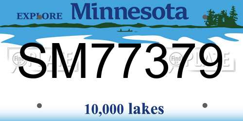 SM77379 Minnesota License Plate