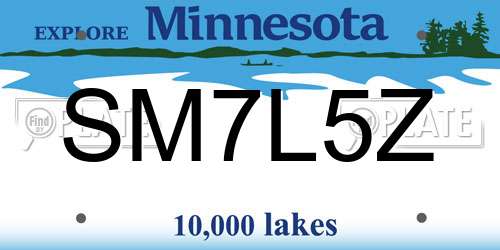 SM7L5Z Minnesota License Plate