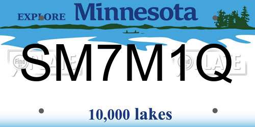 SM7M1Q Minnesota License Plate