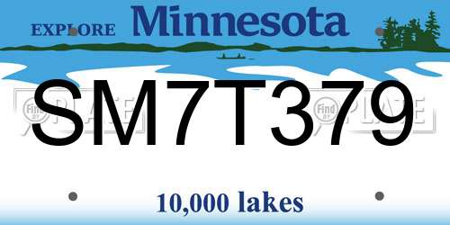 SM7T379 Minnesota License Plate