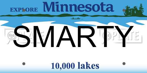 SMARTY Minnesota License Plate