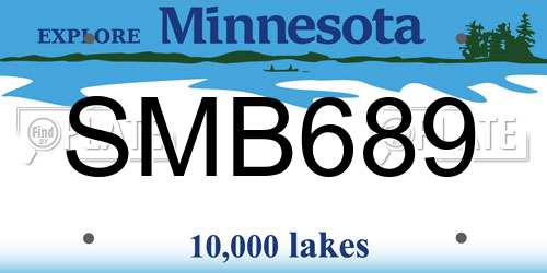 SMB689 Minnesota License Plate