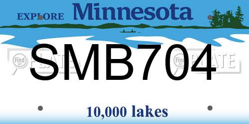 SMB704 Minnesota License Plate