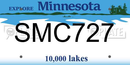 SMC727 Minnesota License Plate