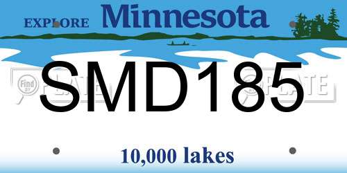 SMD185 Minnesota License Plate