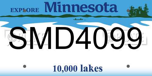 SMD4099 Minnesota License Plate