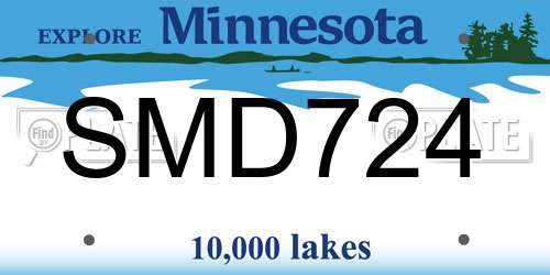SMD724 Minnesota License Plate