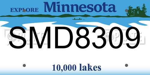 SMD8309 Minnesota License Plate